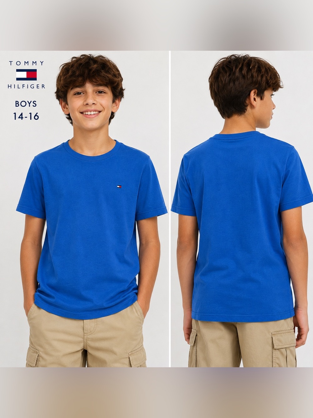 Tommy Hilfiger Blue Logo T-Shirt Size L 16/18 everyday wear casual